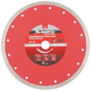 Matrix 730837 Диск алмазный, отрезной сплошной, 230 х 22.2 мм, тонкий, мокрая резка Matrix Professional