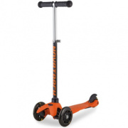 NOVATRACK 120HDISCOKIDSBOR9 Самокат 3-х колесный 120/90 мм Кикборд детский Novatrack Disco-kids складной черно-оранжевый 120H.DISCOKIDS.BOR9
