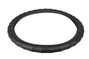 Kraft KT800303 Оплетка рулевого колеса  эко-кожа гладкая, ребристая, черная, диаметр 37-39 см, размер М