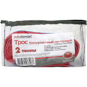 AutoStandart 107306 Трос буксировочный ленточный 2 тонны, 4,5 метра с 2 крюками, в чехле, AutoStandart, Россия