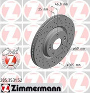 Zimmermann 285353152 Перфорированный тормозной диск Sport:Z