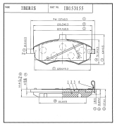 IBERIS IB153155 КОЛОДКИ ТОРМОЗНЫЕ ПЕР К-Т HYUNDAI ELANTRA (XD), MATRIX (FC)
