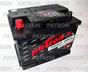 PATRON PB60480L Батарея аккумуляторная 60А/ч 480А 12В прямая поляр. стандартные (Европа) клеммы