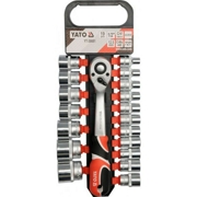 YATO YT38681 Набор торцевых головок 1/2&quot; 6-гранных 19 предметов на пластиковом держателе