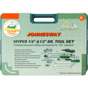 Jonnesway S04H624101SA18 Набор инструмента универсальный 1/2  и 1/4  DR, 101 предмет (юбилейная серия)