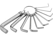 Sparta 112685 Набор ключей имбусовых HEX, 1.5-10 мм, CrV, 10 шт, никелированный, на кольце Sparta