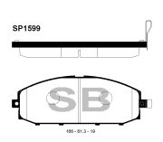 Sangsin brake SP1599 Колодки тормозные передние SP1599