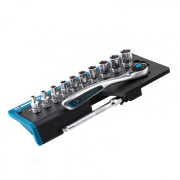 GROSS 14141 Набор торцевых головок, трещотка 120 зубьев, 12 предметов, 1/4&quot;, CrV Gross