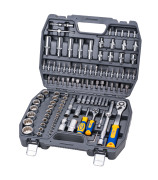 Kraft KT700869 Набор инструментов 1/2&quot;Dr и 1/4&quot;Dr 107 предметов с 12 гранными головками
