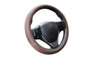 Kraft KT800309 Оплетка рулевого колеса  эко-кожа с тиснением, коричневая, диаметр 37-39 см, размер М