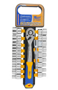 Kraft KT700691 Набор головок торцевых и принадлежностей 1/2&quot;Dr 6 гр. и E-star 20 предметов