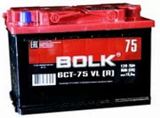 BOLK AB750 Аккумулятор 75 А/ч 600 А 12V Обратная полярн. стандартные клеммы