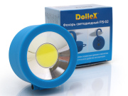 DOLLEX FIS02 Фонарь светодиодный 1хCOB (2W), 3xAAA, магнит, крючок