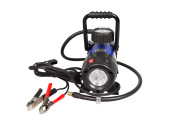 Kraft KT800033 Автомобильный компрессор Power Life ULTRA с манометром и светодиодным фонарем, 40 л/мин, 10 Атм, 12 В, 4 дополнительные насадки, в сумке