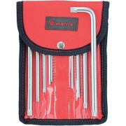 Matrix 12313 Набор ключей имбусовых Torx -Torx Tamper: 9 шт, T10-T50, CrV, удлиненных, с сатинированным покрытием, чехол Matrix