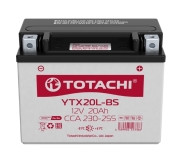 TOTACHI 4589904523366 Батарея аккумуляторная 20А/ч 255А обратная полярн. болтовые мото клеммы
