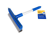 Kraft KT830054 Щетка для мытья стекол с поролоном и водосгоном, 28 см, рабочая поверхность 20 см, пластик/мягкая резина/поролон