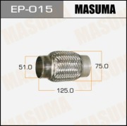 Masuma EP015 Гофра глушителя MASUMA, усиленная, 3-х слойная, interlock, 51x125
