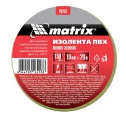 Matrix 88783 Изолента ПВХ, 19 мм х 20 м, желто-зеленая, 150 мкм Matrix