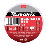 Matrix 88775 Изолента ПВХ, 15 мм х 10 м, белая, 150 мкм Matrix
