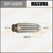 Masuma EP025 Гофра глушителя MASUMA, усиленная, 3-х слойная, interlock, 51x220