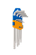 Kraft KT700564 Набор ключей торцевых шестиграных Г-образных с шаром, короткие,9шт