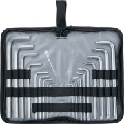 Matrix 12315 Набор ключей имбусовых HEX-Torx , 18 шт: HEX 1.5-10 мм, T10-T50, CrV, удлиненных, с сатиновым покрытием Matrix