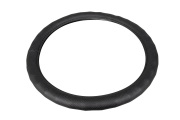 Kraft KT800304 Оплетка рулевого колеса эко-кожа перфорированная, ребристая, черная, диаметр 37-39 см, размер М