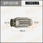 Masuma EP018 Гофра глушителя MASUMA, усиленная, 3-х слойная, interlock, 51x160
