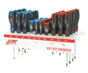 JTC JTC3470S Набор отверток силовых (PH0-PH3 SL3.0-SL8.0) на стенде 44шт JTC /1