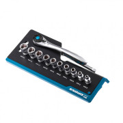 GROSS 14141 Набор торцевых головок, трещотка 120 зубьев, 12 предметов, 1/4&quot;, CrV Gross