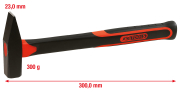 KS Tools 1421331 Молоток слесарный с фибергласовой рукояткой 300 г