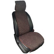 Skyway S01302014 Накидка сиденья алькантара SKYWAY EXPENSIV Коричневая (строчка бежевая) 1 шт