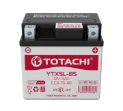 TOTACHI 4589904523281 Батарея аккумуляторная 5А/ч 80А обратная полярн. болтовые мото клеммы