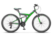 Stels LU071323 Велосипед 26 горный STELS Focus V (2018) количество скоростей 18 рама сталь 18 черный/зеленый