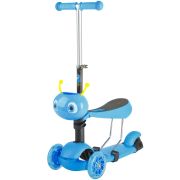 NOVATRACK 120SDISCOKIDSBL7 Самокат 3-х колесный 5/3"" Кикборд детский Novatrack Disco-kids сталь+пластик не складной 40 кг голубой 120S.DISCOKIDS.BL7