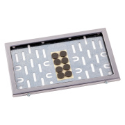 DOLLEX SPL1A33 Рамка номерного знака 290 х 170 (новый ГОСТ, тип 1А) нержавеющая сталь с металл. адаптером в сб.