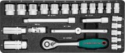 Jonnesway S04H3125S Набор головок торцевых 3/8&quot;&quot;DR, 6-22 мм, 25 предметов