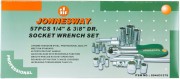 Jonnesway S04H3157S Набор головок торцевых стандартных и глубоких 1/4&quot;&quot; и 3/8&quot;&quot;DR, 4-24 мм, 57 предметов