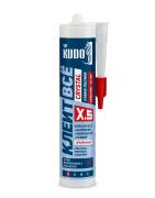 Kudo KX5T Клей-герметик KUDO КЛЕИТ ВСЁ CRYSTAL, Жидкие гвозди + герметик, на основе гибридных полимеров, прозрачный, 280 мл