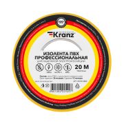 Kranz KR092802 Изолента ПВХ KRANZ профессиональная, 0.18х19 мм, 20 м, желтая (10 шт./уп.)