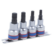 KING TONY 4126PR Набор торцевых насадок 1/2&quot;&quot;, Spline, М6-М12, L = 80 мм, 4 предмета