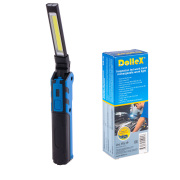DOLLEX FIS19 Фонарь светодиодный на аккум. Li-ion 3.7V 2000mA, COB (5W) + LED (3W), магнит, крючок