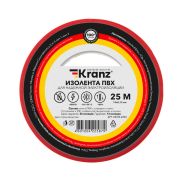 Kranz KR092204 Изолента ПВХ KRANZ 0.13х19 мм, 25 м, красная (5 шт./уп.)
