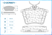CWORKS C12CR0071 Тормозные колодки задние