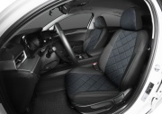 Rival SC60054 Авточехлы Ромб (зад. спинка цельная) для сидений, алькантара/эко-кожа, черные
