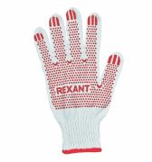 REXANT 0902021 Перчатки ХБ белые (точка) REXANT, 5 нитей, 48-50 гр.