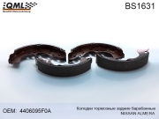QML BS1631 QML Колодки тормозные задние барабанные NISSAN ALMERA  06-12  4406095F0A