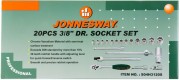 Jonnesway S04H3120S Набор головок торцевых 3/8&quot;&quot;DR, 6-23 мм, 20 предметов