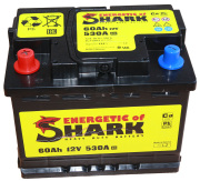 ENERGETIC of SHARK ES603L Батарея аккумуляторная 12В 60А/ч 530А прямая поляр. стандартные клеммы